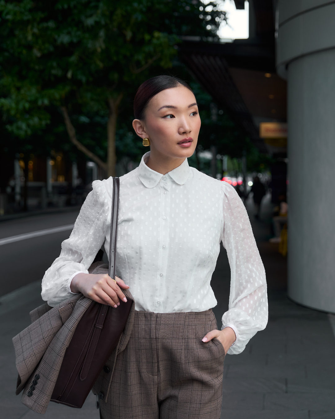 The Sylphide Blouse | Balloon Sleeve Blouse with Detachable Collar