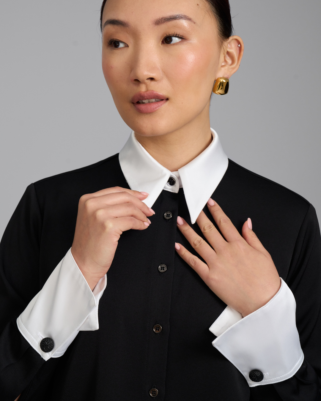 The Odette Dress | Long Sleeve A-Line Shirt Dress with Detachable Collar