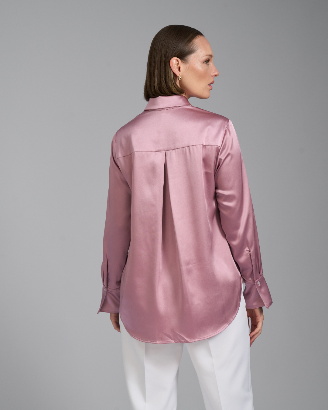 The Giselle Shirt | Classic Tailored Shirt with Detachable Collar (Blush Pink)