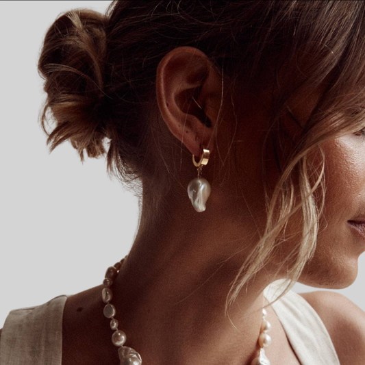 Kirra Pearl Drop Earrings | Gold