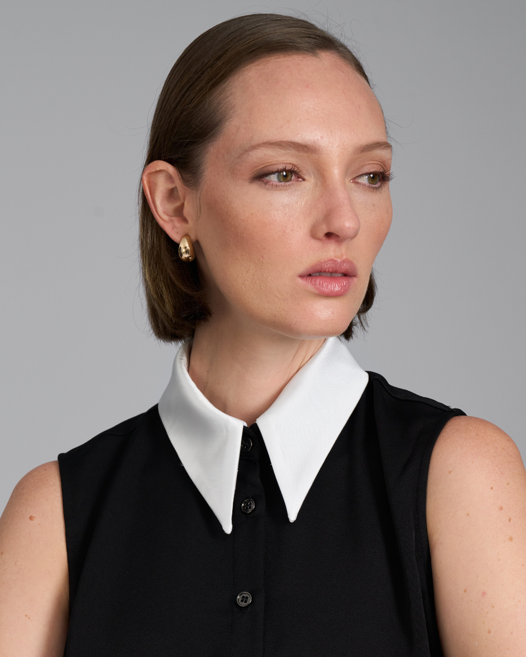 The Odile Dress | Sleeveless A-Line Dress with Detachable Collar