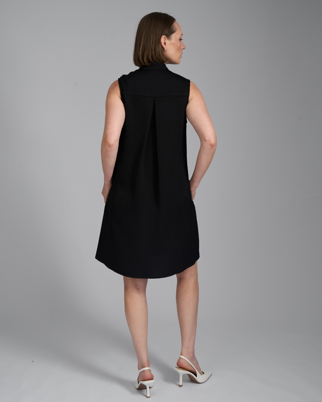The Odile Dress | Sleeveless A-Line Dress with Detachable Collar