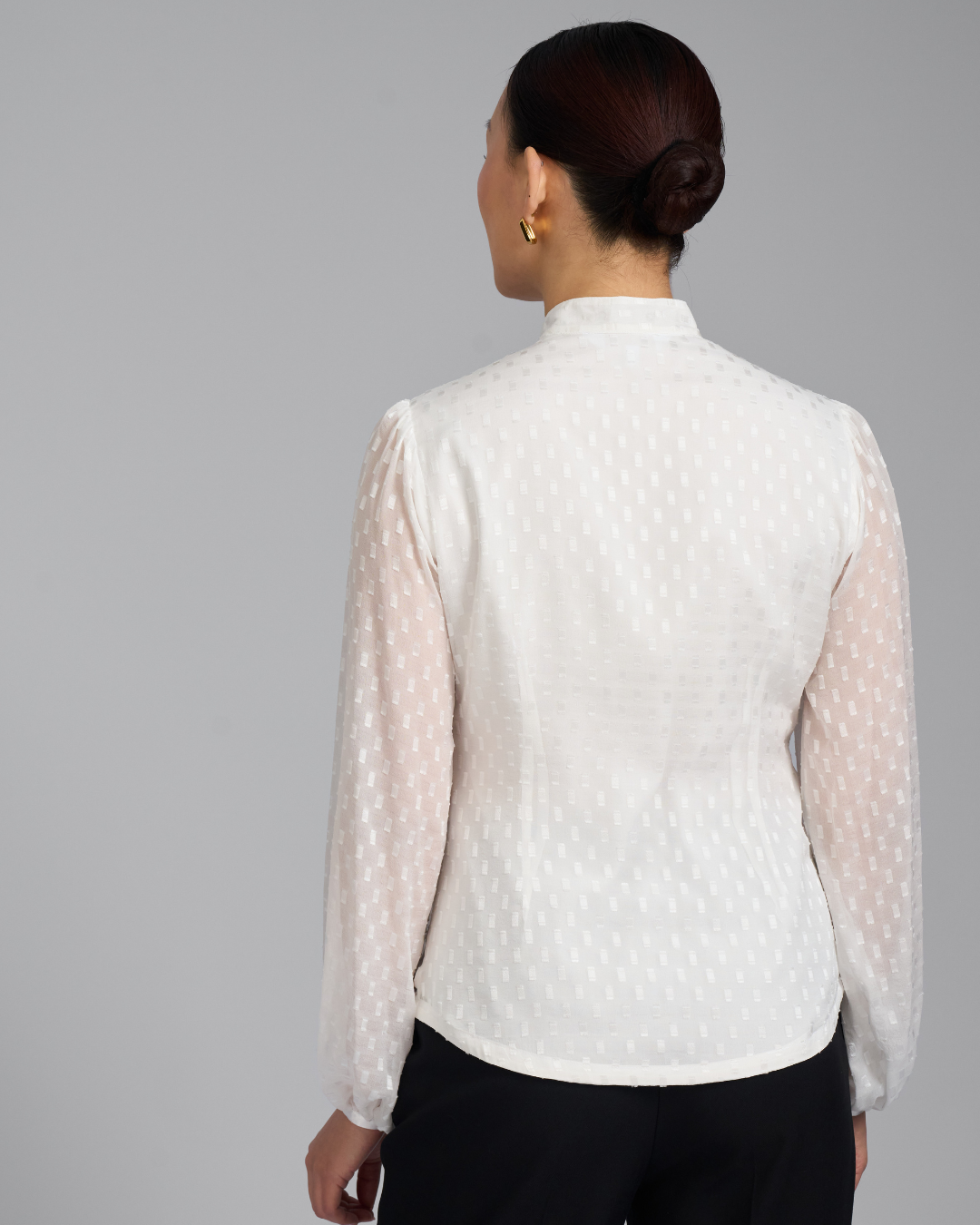 The Sylphide Blouse | Balloon Sleeve Blouse with Detachable Collar