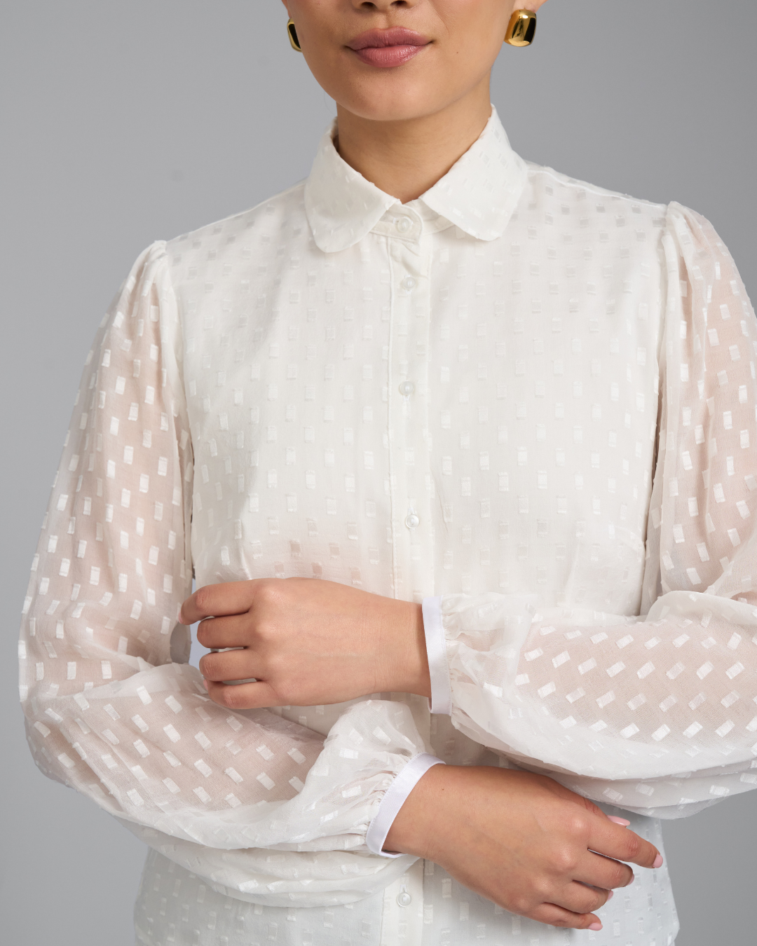 The Sylphide Blouse | Balloon Sleeve Blouse with Detachable Collar
