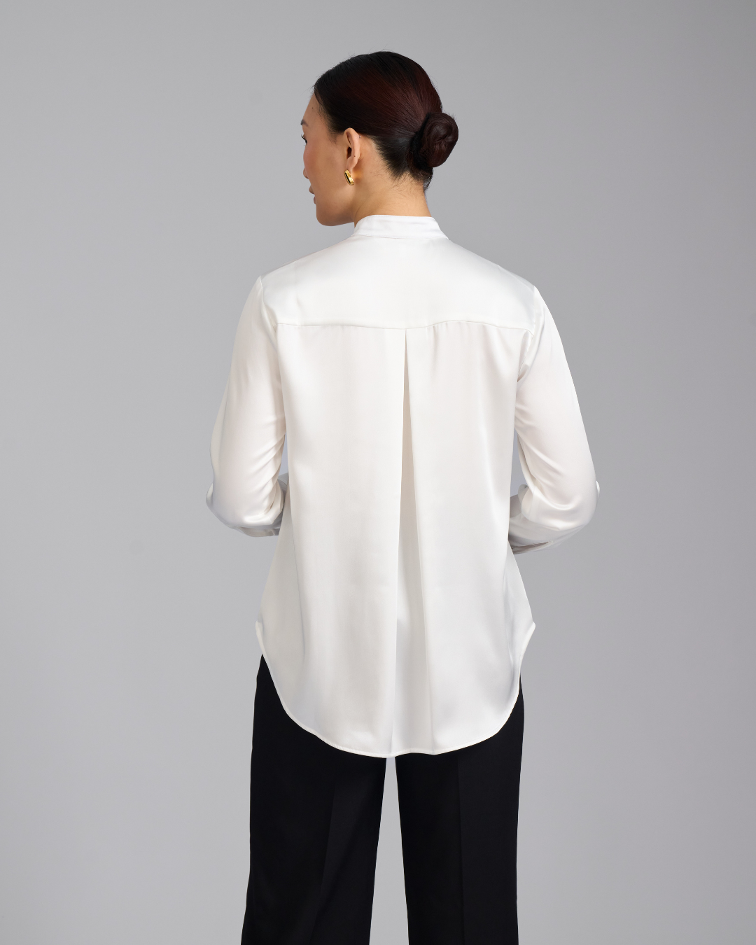 The Giselle Shirt | Classic Tailored Shirt with Detachable Collar (White)