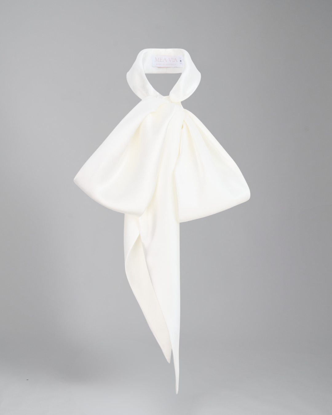 Pussy Bow Detachable Collar | White Satin