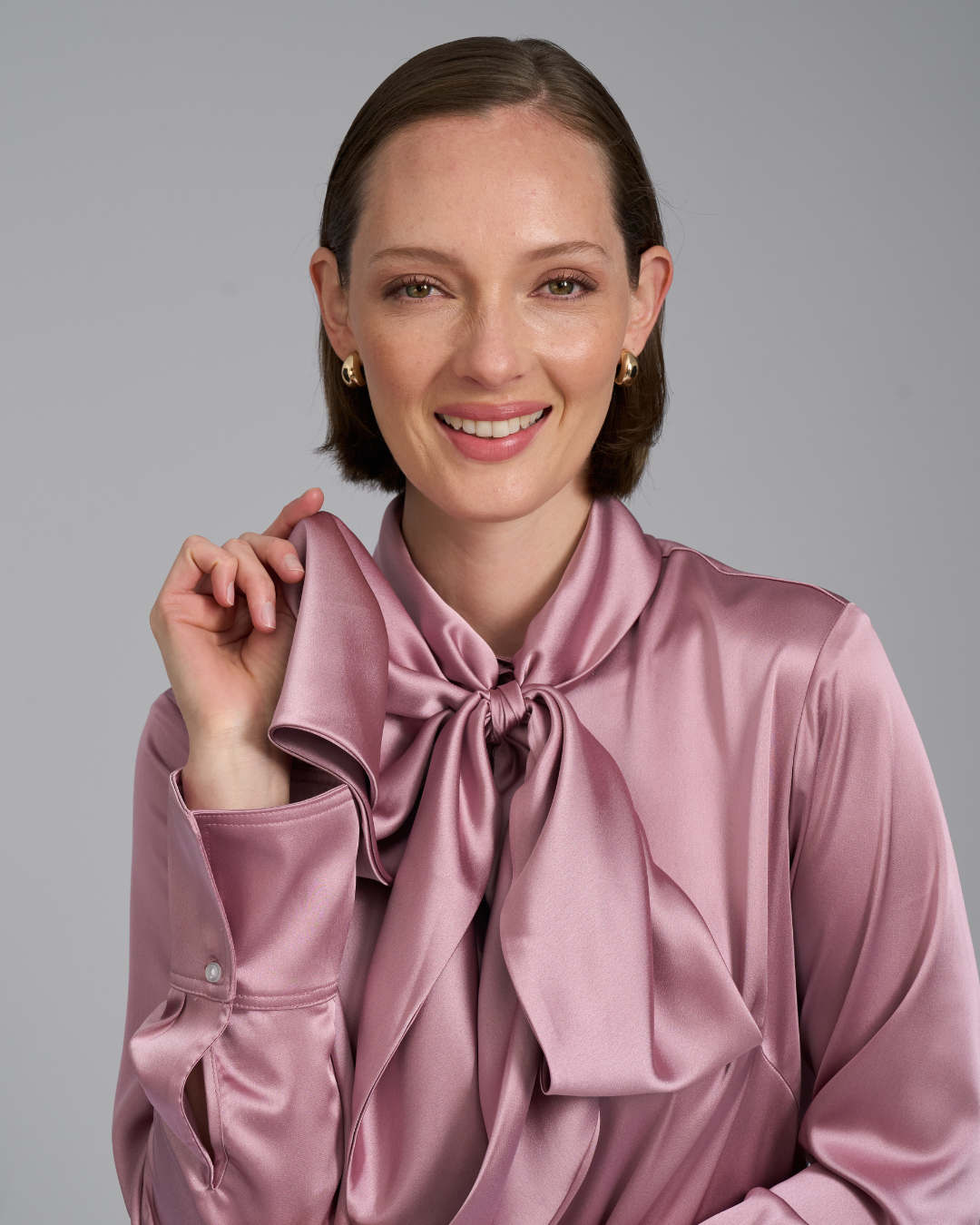 Pussy Bow Detachable Collar | Blush Pink Satin