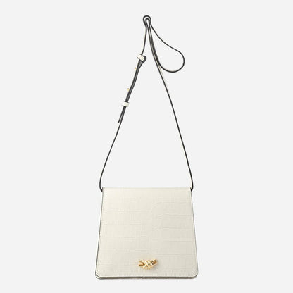 Embossed Croc Shoulder Bag | Cream